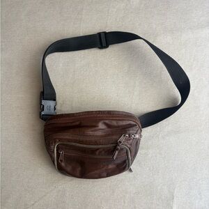 Stylish Brown Leather Belt Bag for Men